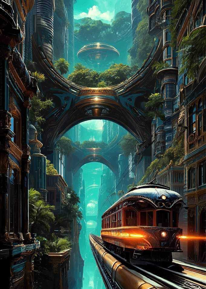 Futuristic City Tram