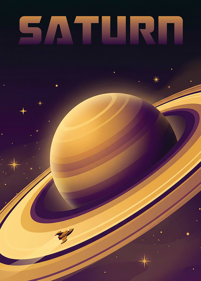 Saturn with Rocket
