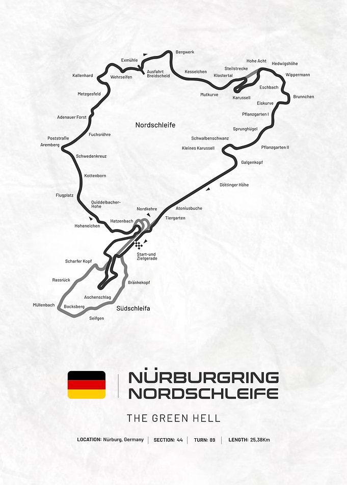Nurburgring Nordschleife The green Hell maps