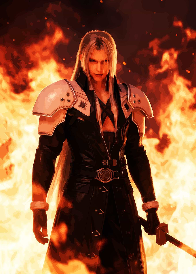FFVII Sephiroth in Flames