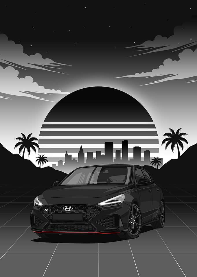 Black Hyundai i30 Fastback N