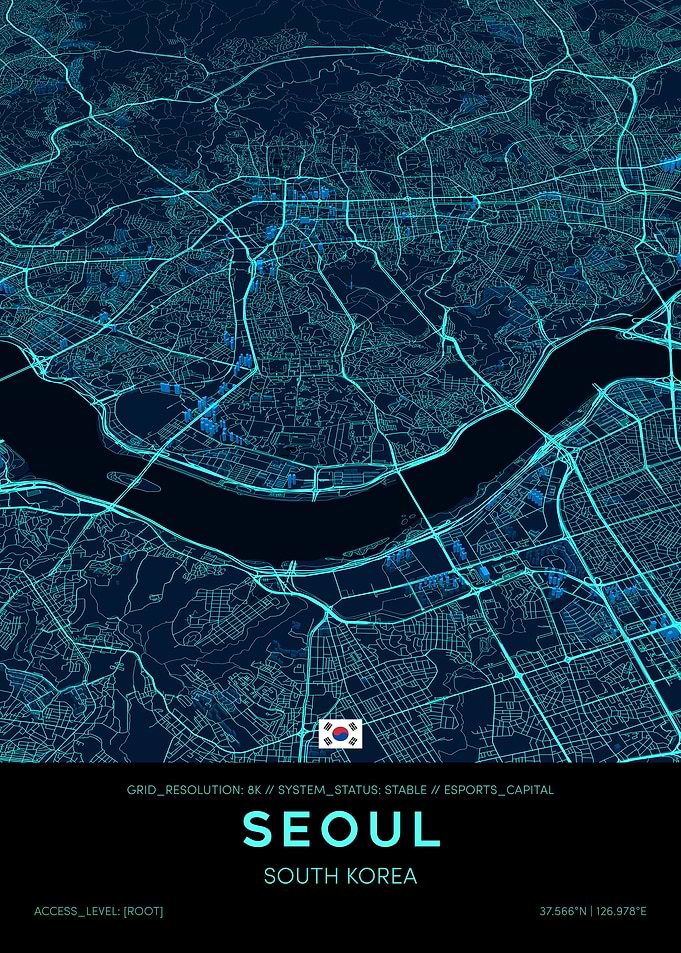 Neo-Seoul Tactical HUD Map - Gangnam Tech District Edition