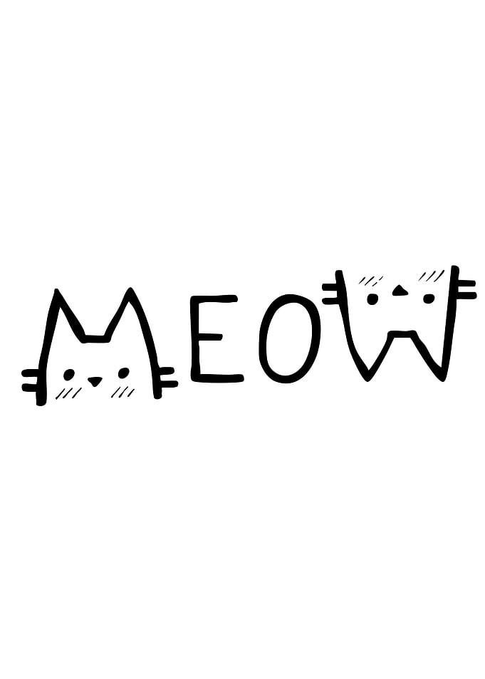 Cute Meow Cat Text Art
