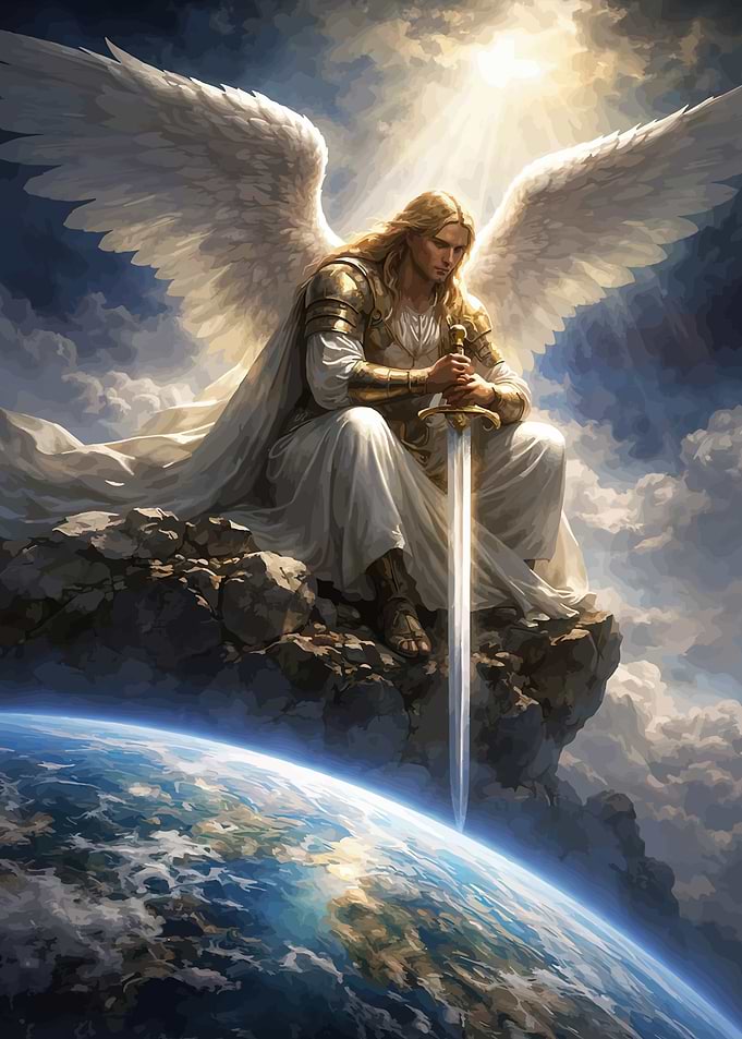 Angel overlooking Earth