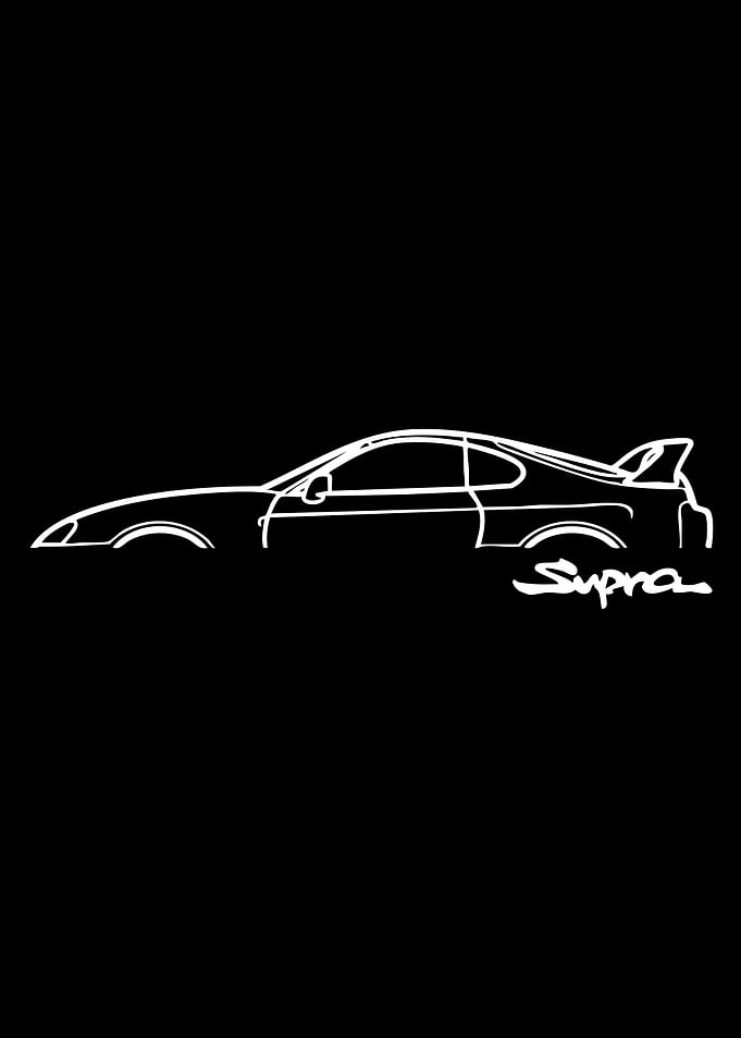 White Supra Car Outline