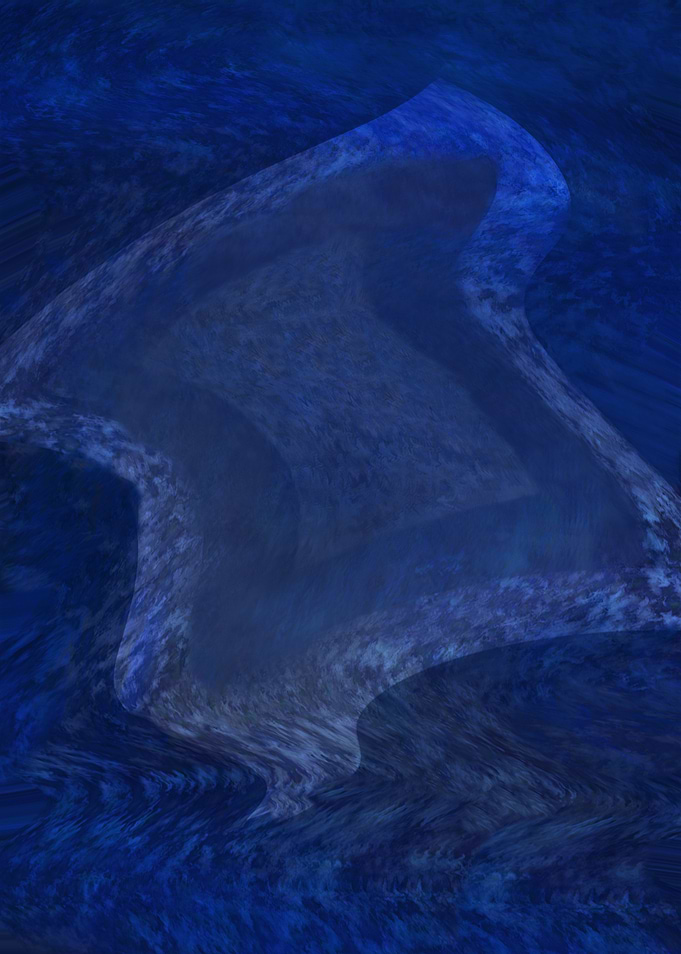 Abstract Blue Swirling Patterns 1QS