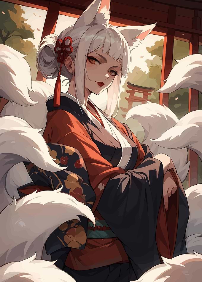 Kitsune Woman in Kimono