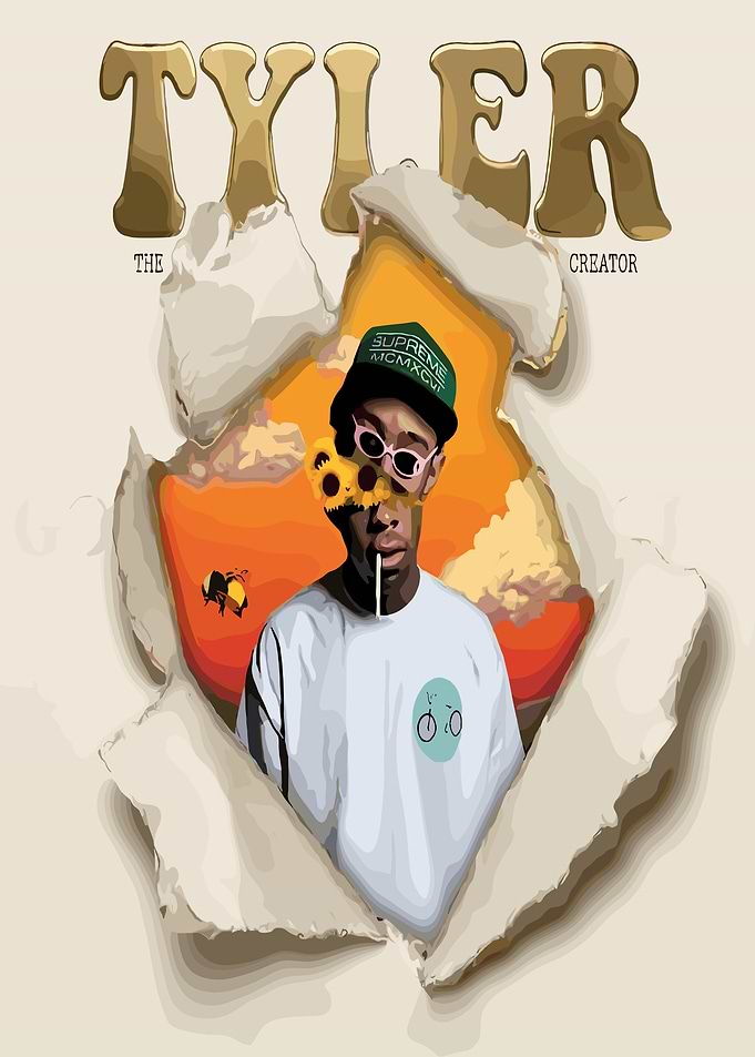 Tyler The Creator Torn Paper Art