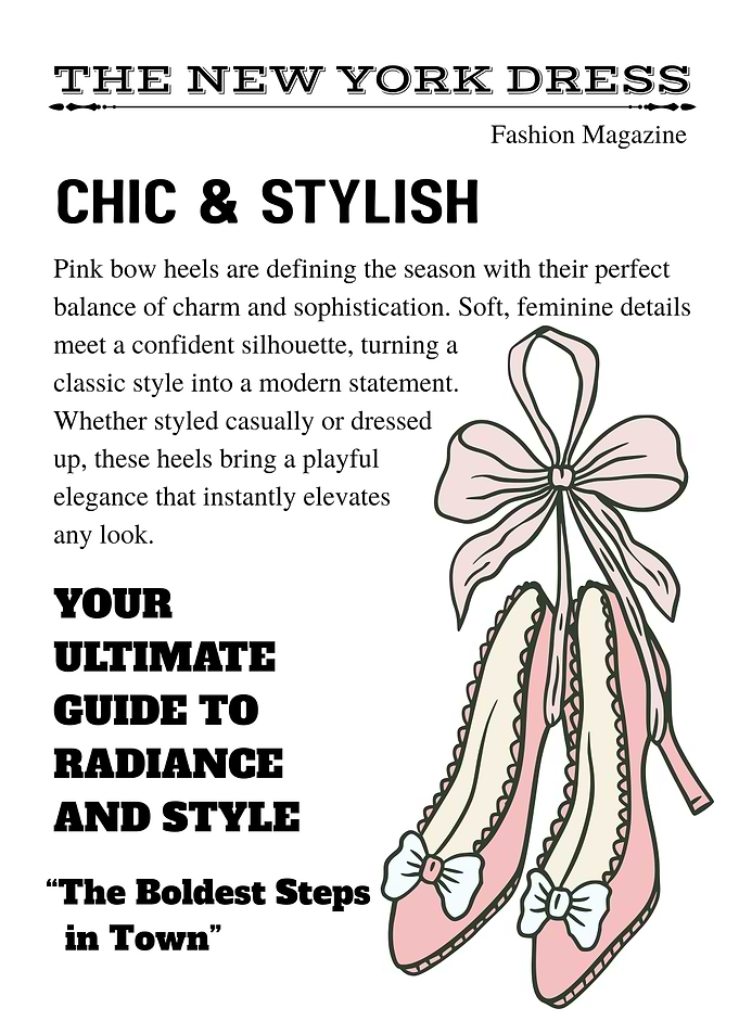 Pink Bow Heels Fashion Magazine Cover