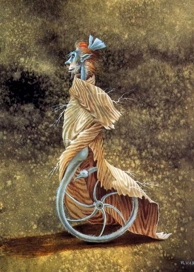 Whimsical Creature in a Wheelchair by Remedios Varo