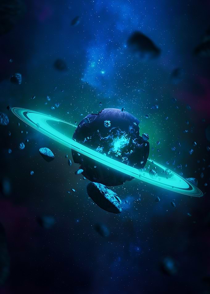 Ringed Planet in Nebula