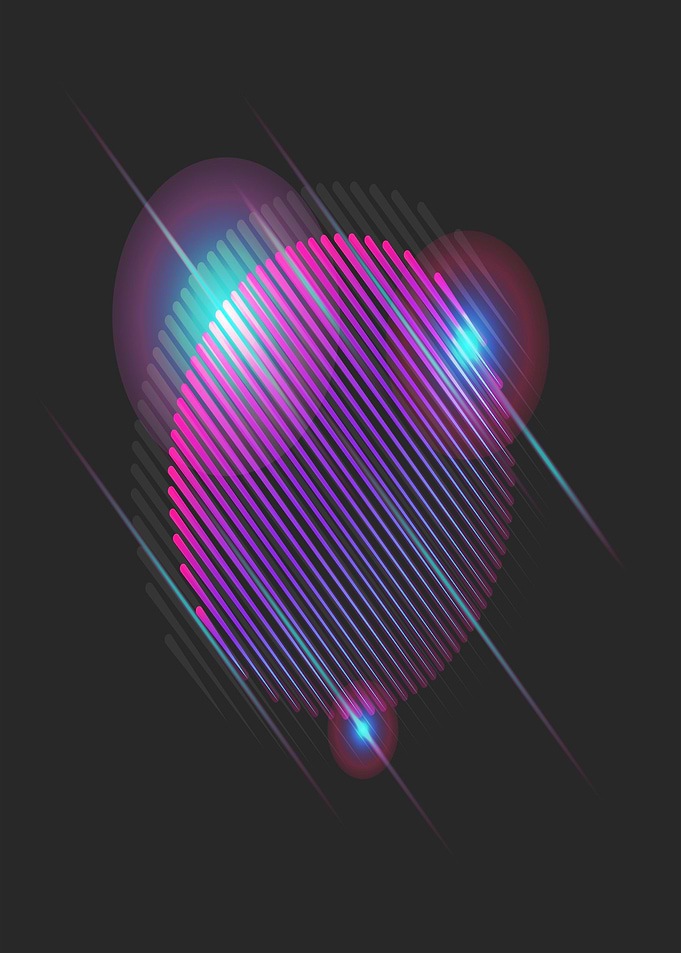 Abstract Neon Geometric Shapes