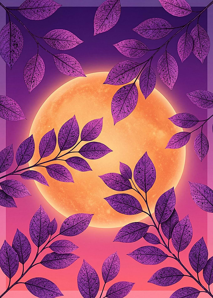 Mystical Moonlit Floral Scene