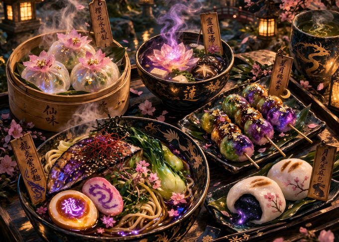 Enchanting Japanese Food Spread