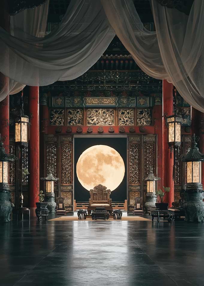 Imperial Throne Room with Full Moon