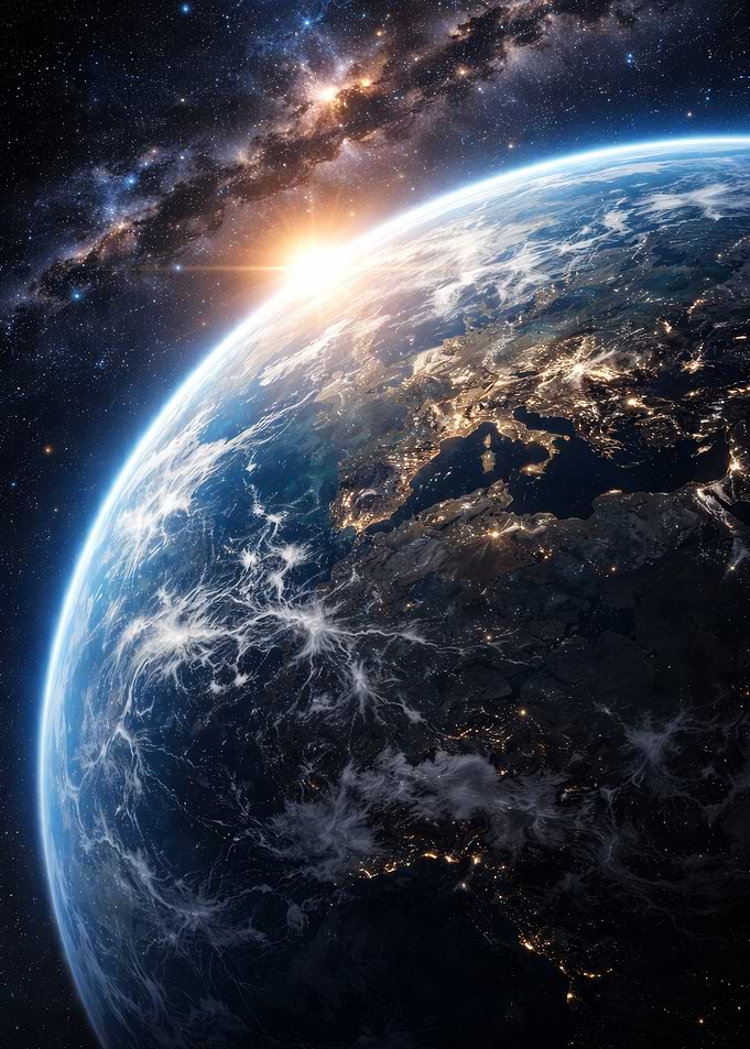 Earth from Space at Sunrise