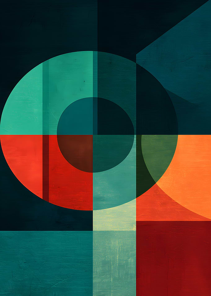 Geometric Abstract Circles and Rectangles