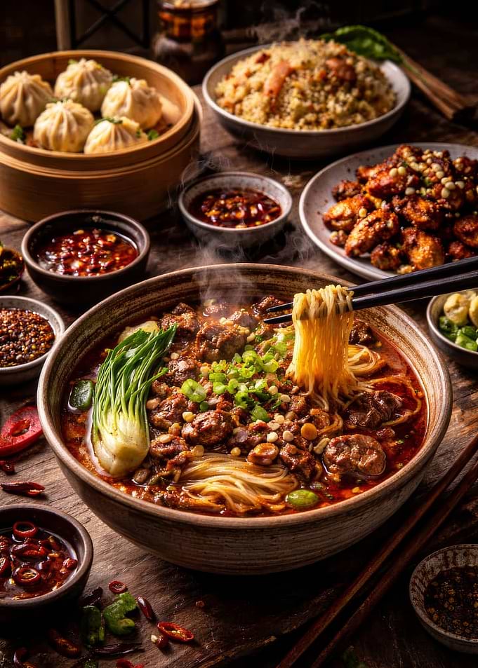 Steaming Bowl of Spicy Noodles