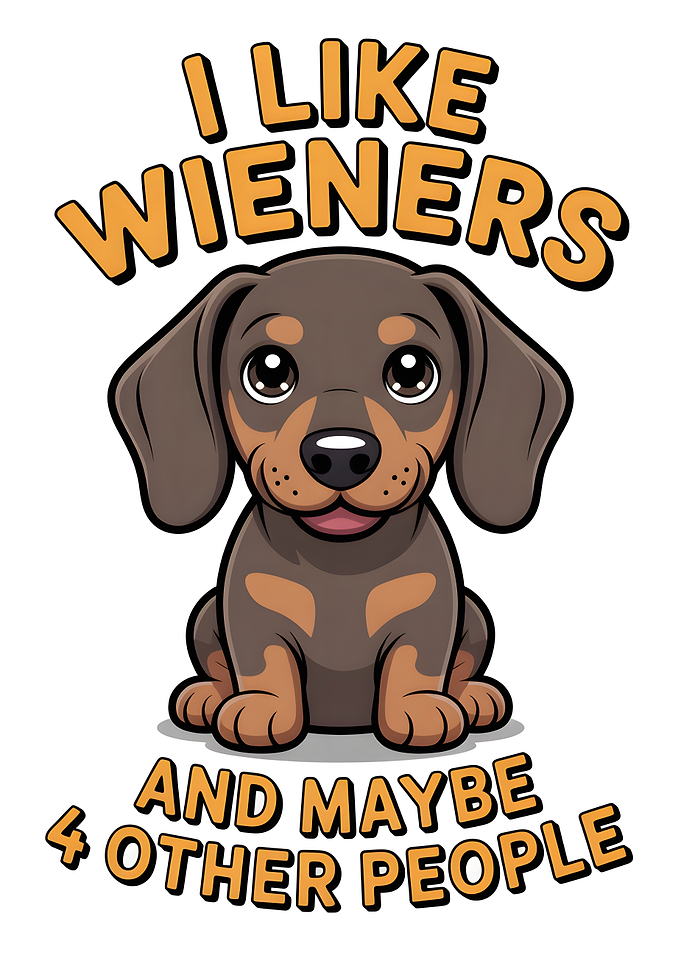 Cute Dachshund Dog with Text