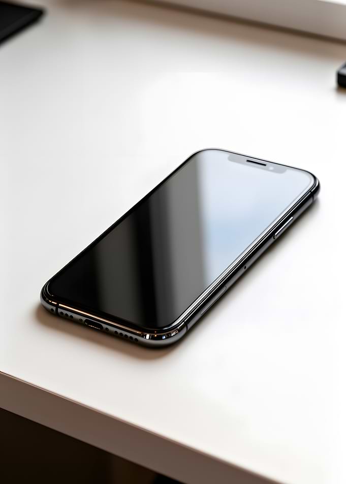 Modern Smartphone on White Surface