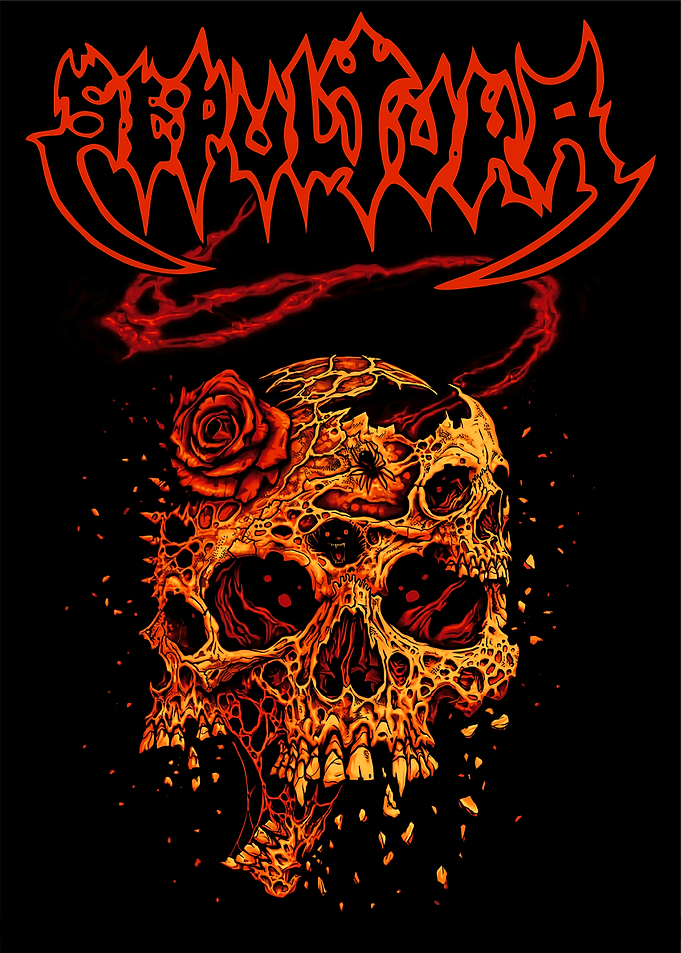 Gothic Skull Rose Art
