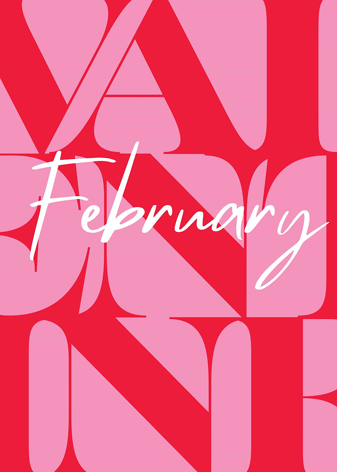 February Valentine's Day Text Art