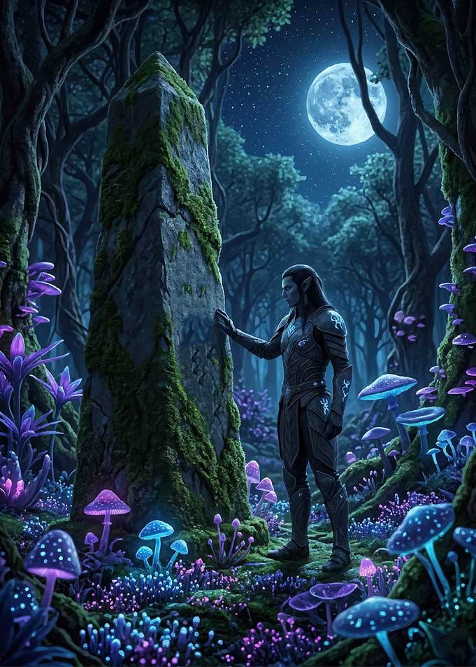 Elf in a mystical forest
