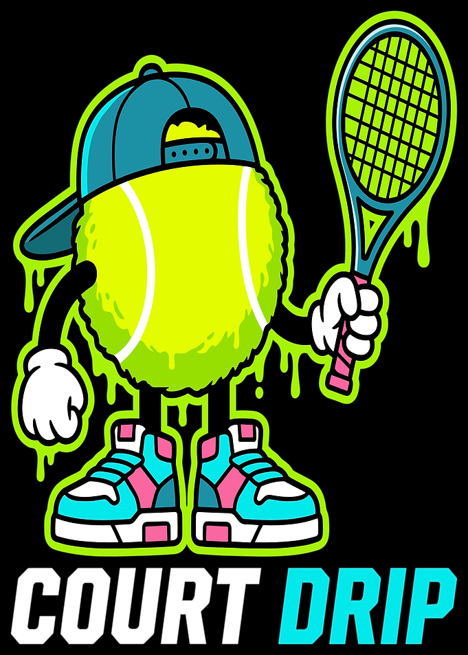 Tennis Ball Character with Court Drip