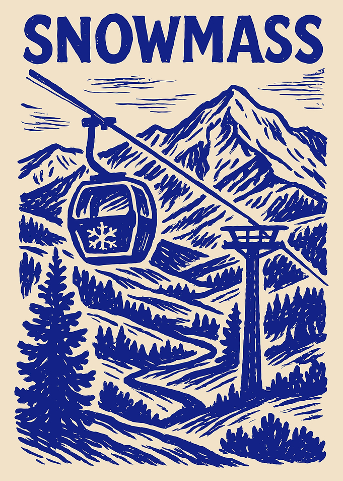 Snowmass Ski Resort Vintage Poster
