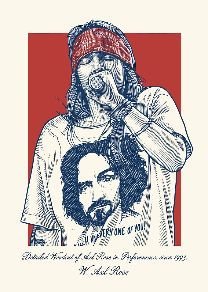 Axl Rose Woodcut Portrait
