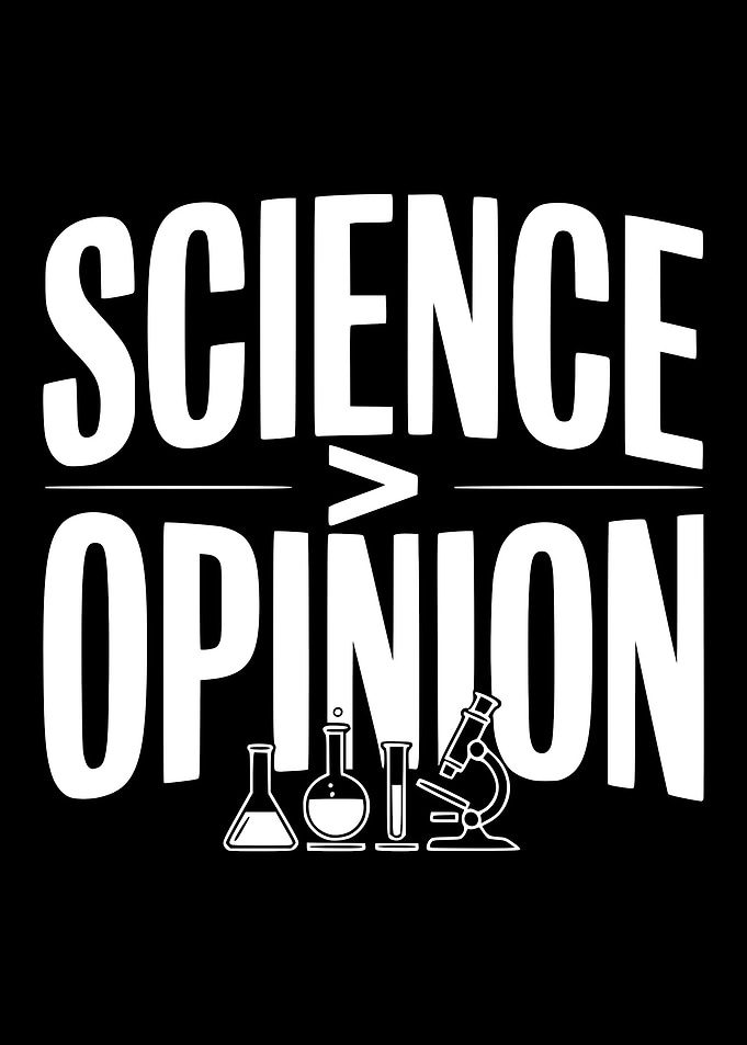 Science vs Opinion Text Art