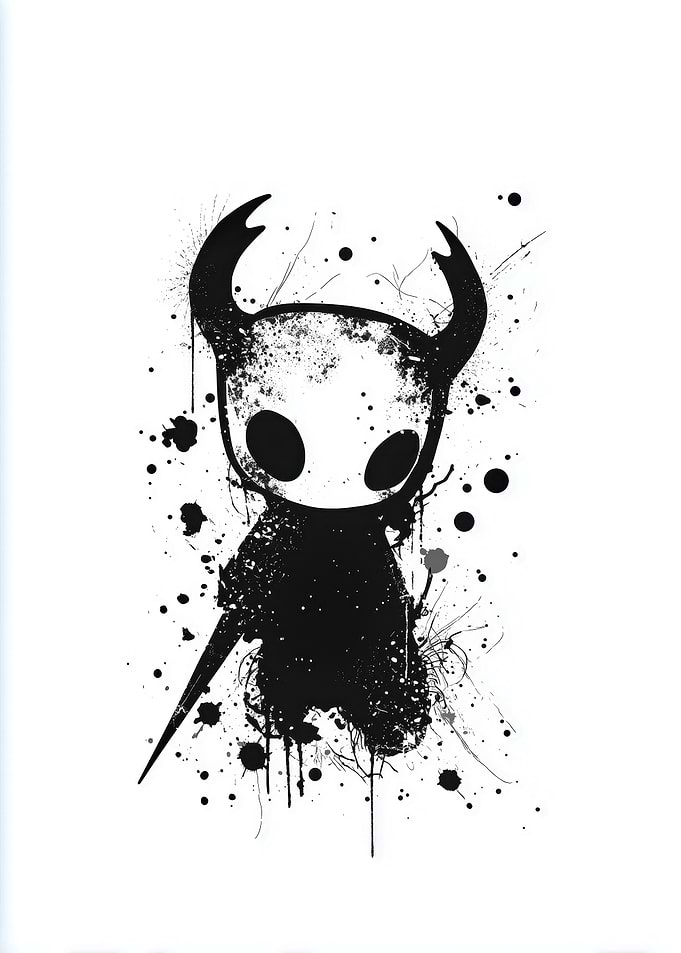 Hollow Knight Ink Splatter Art