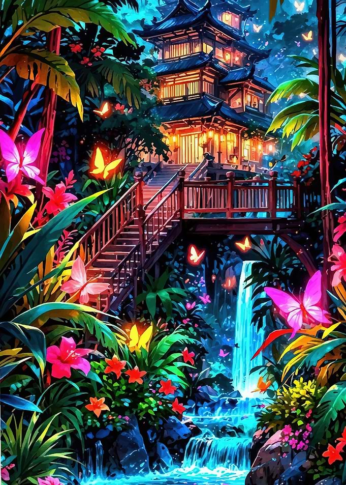 Enchanted Japanese Pagoda Garden