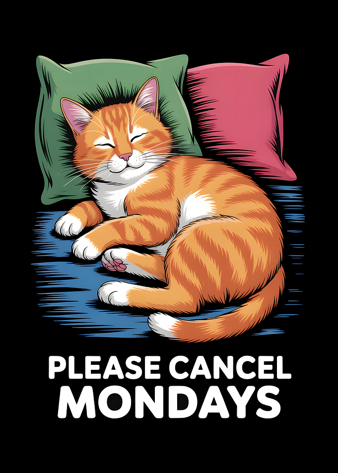 Cat Sleeping and Text