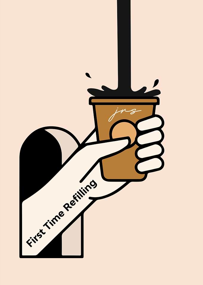 First Time Refilling Coffee Cup
