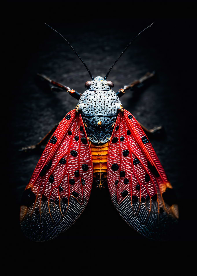 Red Spotted Lanternfly Macro Photography