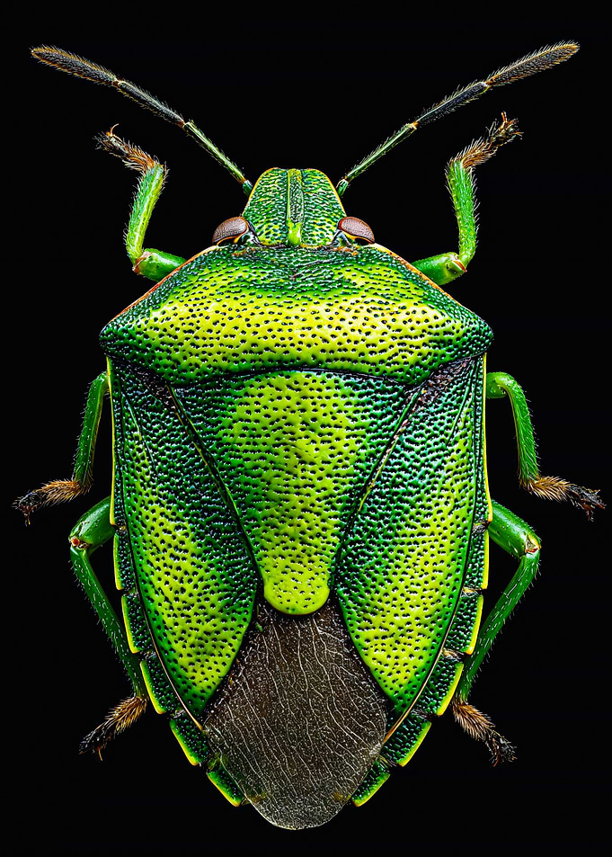 Green Stink Bug Macro Photography