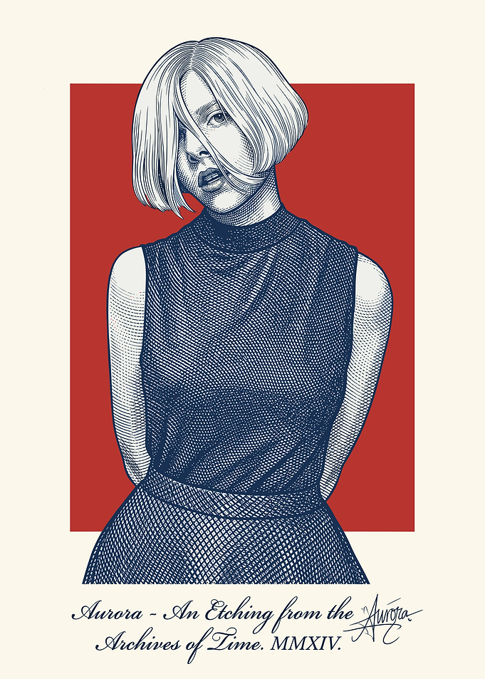 Aurora Etching Portrait