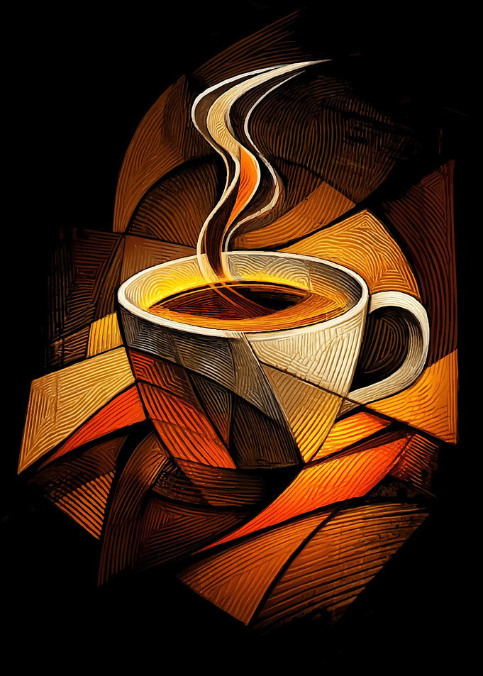 Abstract Coffee Cup with Steam