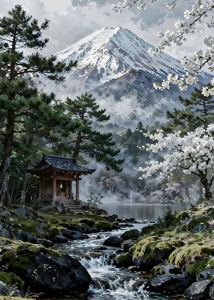 Serene Japanese Mountain Landscape