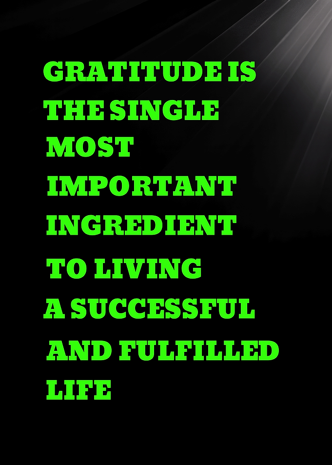 Gratitude is the most important ingredient