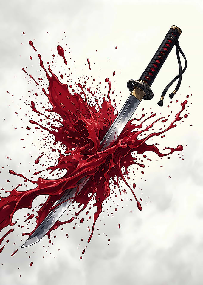 Bloody Katana in Explosion
