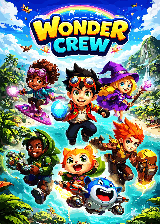 Wonder Crew Characters on Tropical Island