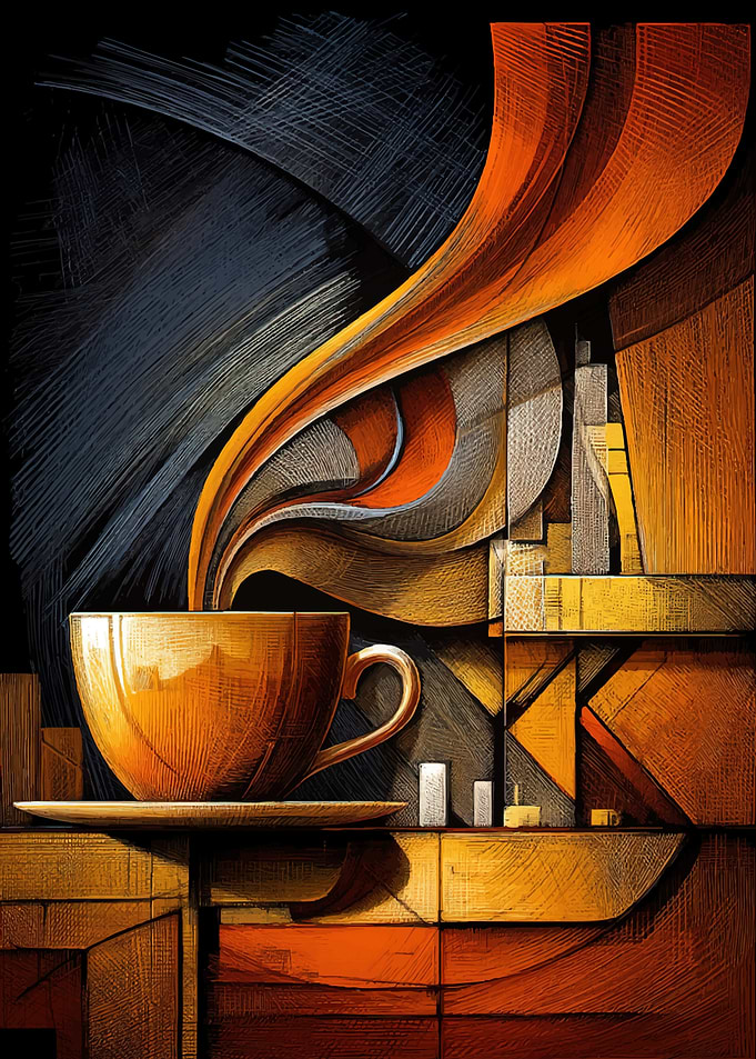 Abstract Coffee Cup with Steam