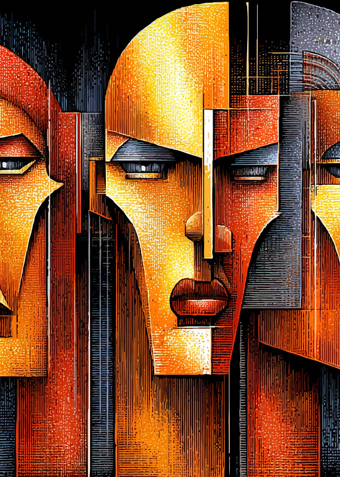 Abstract Cubist Faces