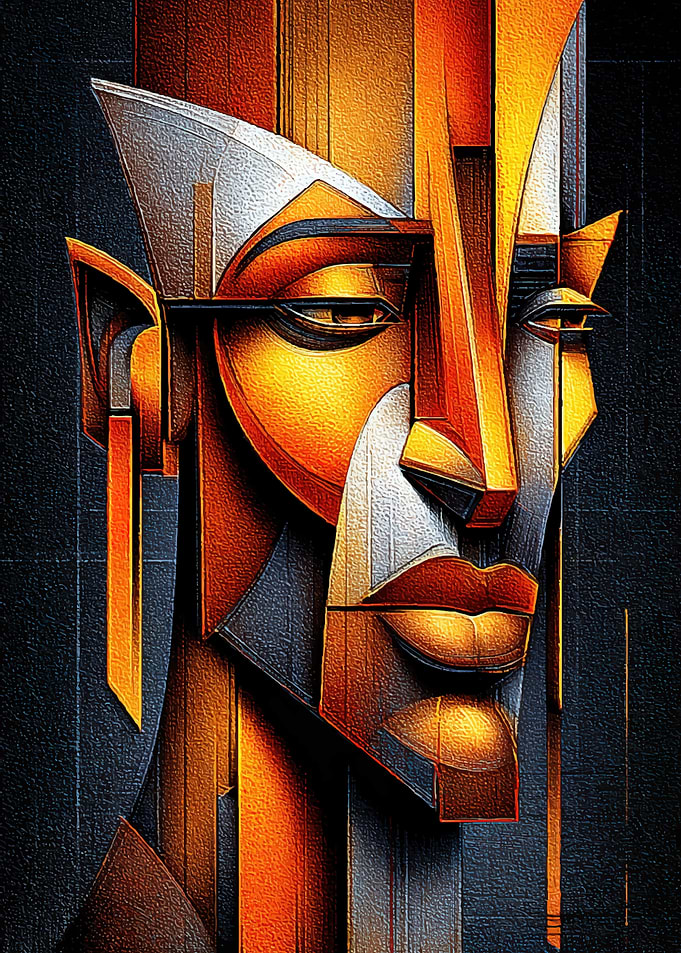 Abstract Cubist Portrait