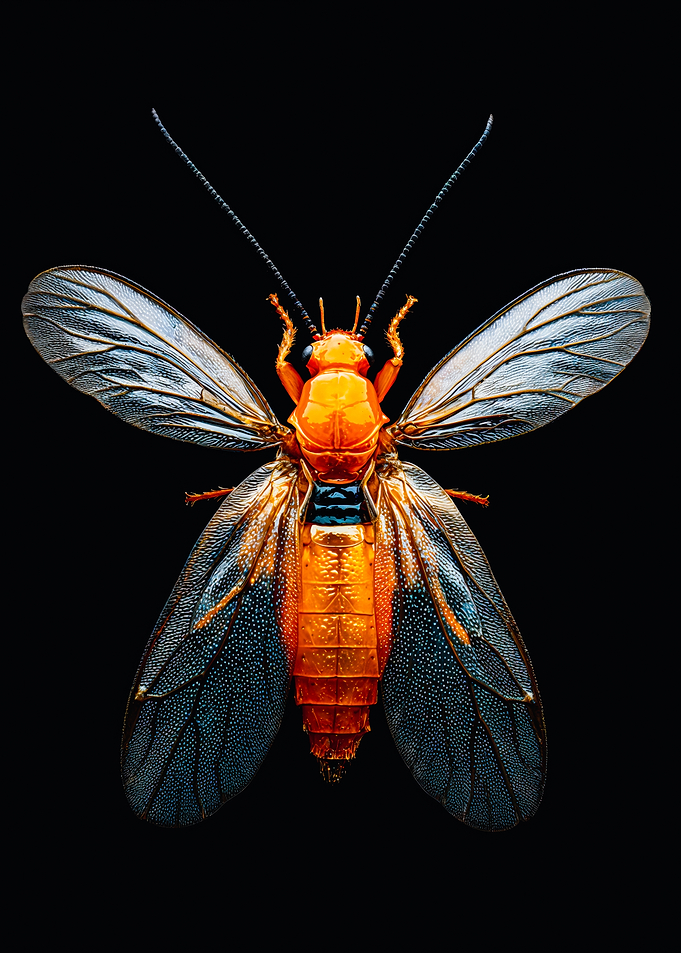 Orange Winged Insect Macro Photography