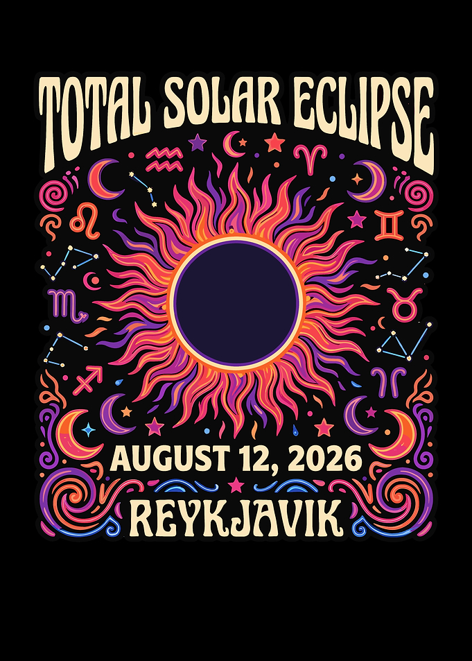 Total Solar Eclipse Reykjavik 2026 Poster
