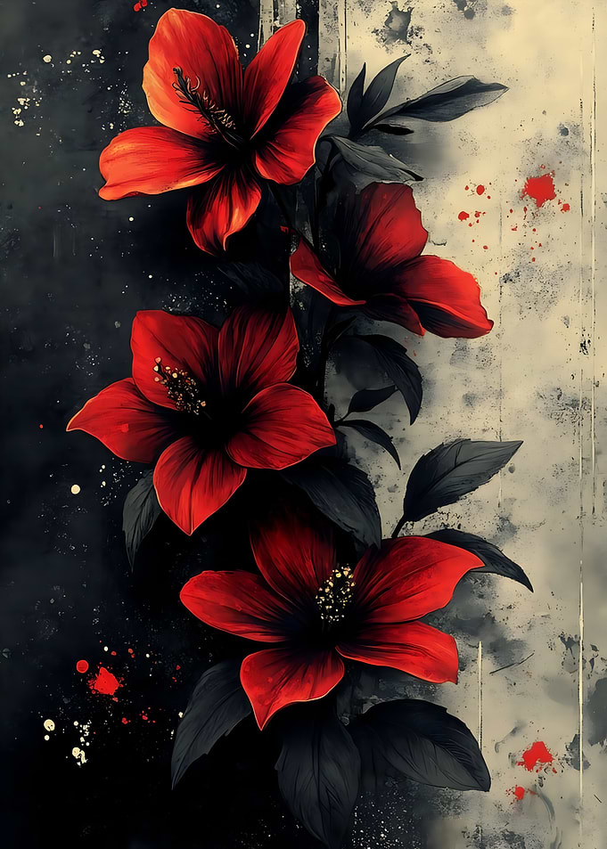Vibrant Red Hibiscus Flowers