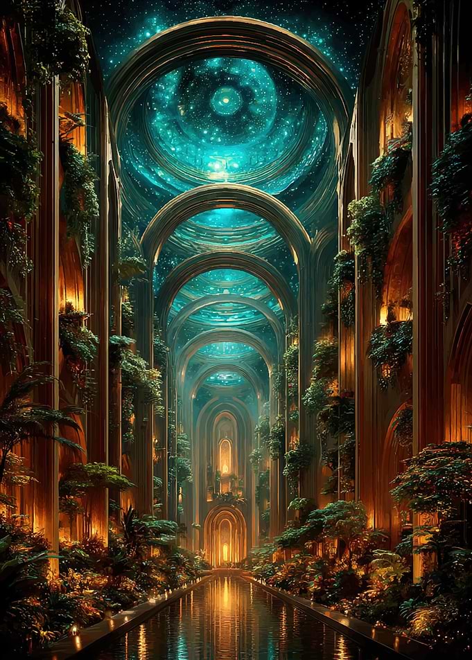 Enchanted Celestial Hallway